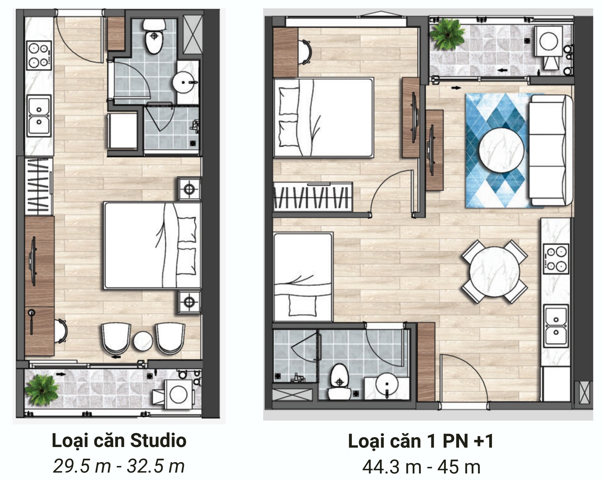 căn studio và 1 ngủ chung cư the ruby hạ long