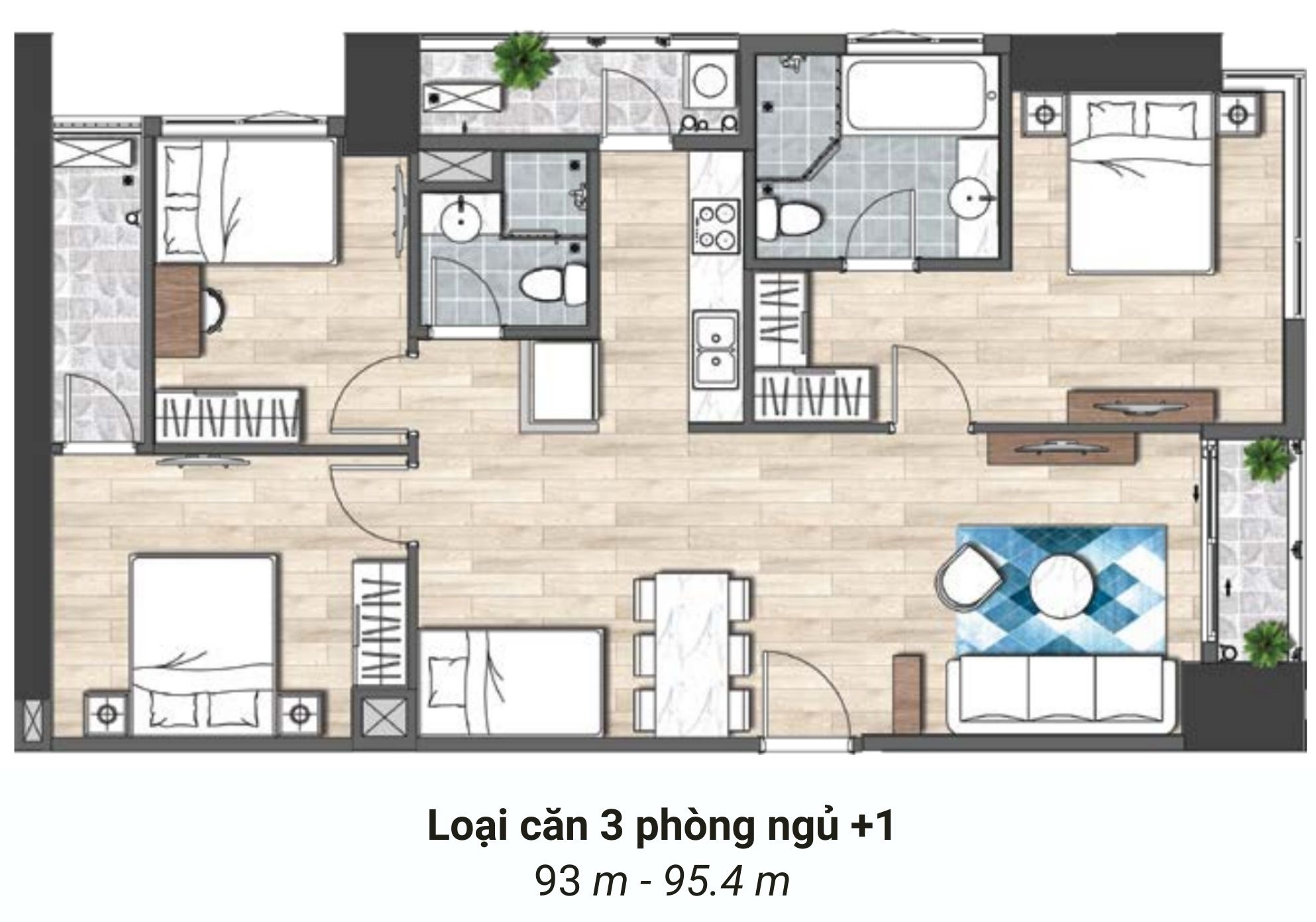 căn hộ 3 phòng ngủ chung cư the ruby hạ long