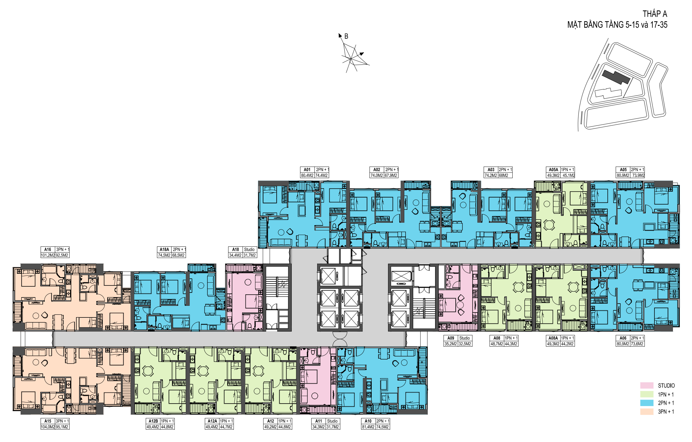 mặt bằng tòa A chung cư the ruby hạ long